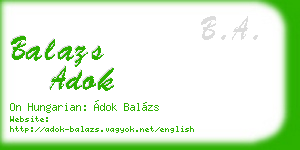 balazs adok business card